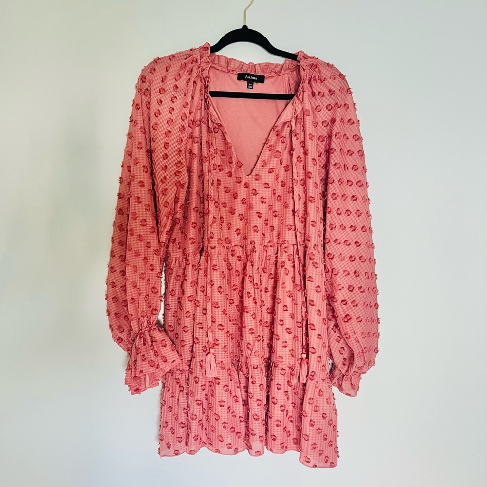 VICI Aakaa Boutique DA25209D Oversized Beachy Boho Babydoll Mini Tunic Dress